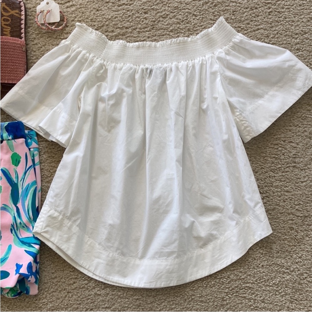 J. Crew White Off The Shoulder Top - Picture 7 of 7